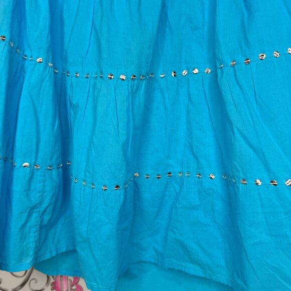 Peppermint bay skirt blue sequins floral embroidery ruffle, frilly bohemian - Picture 6 of 10